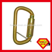 Captive Pin Steel D Scaffolding Triple Lock Rescue Carabiner Hook